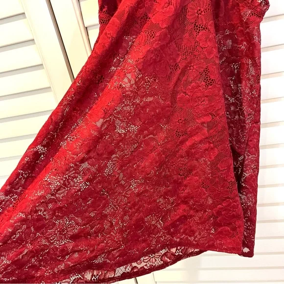 Auden Red Lace Babydoll - Picture 3 of 4